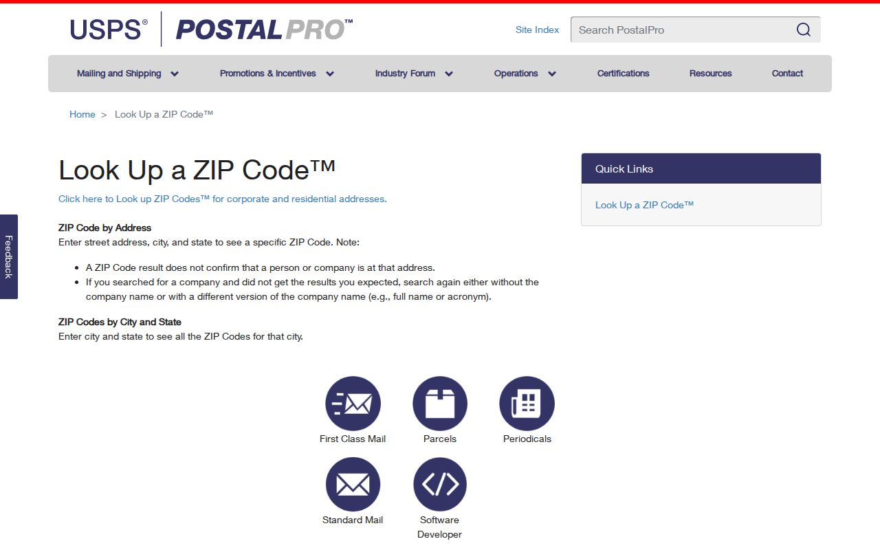 USPS ZIP Code Lookup used to verify a Burlington street address